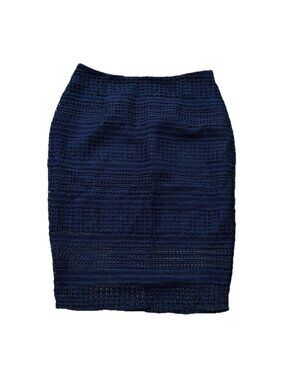 Cupcakes And Cashmere Skirt Women’s 6 Navy Blue Crochet Lace Overlay Pencil